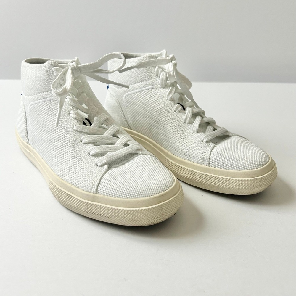 Rothy's Women's The High Top Sneakers Bright White Lace Up Washable Size 8.5